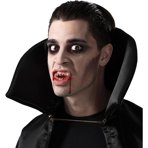 Horror Makeup Kit Scar Wax Fake Blood Flesh Cream Fangs Made in USA by Rubies - Picture 7 of 7